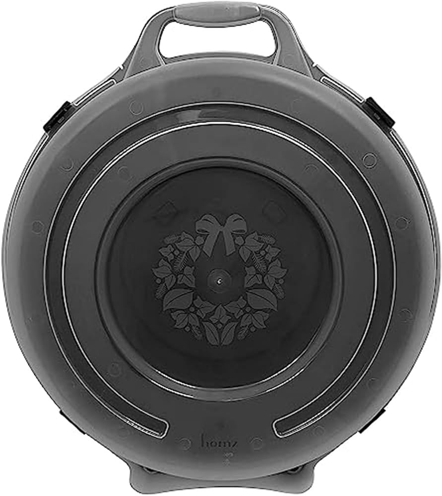 Homz 24 Inch Seasonal Holiday Christmas Plastic Wreath Storage Box with Secure Latching Lid and E... | Amazon (US)