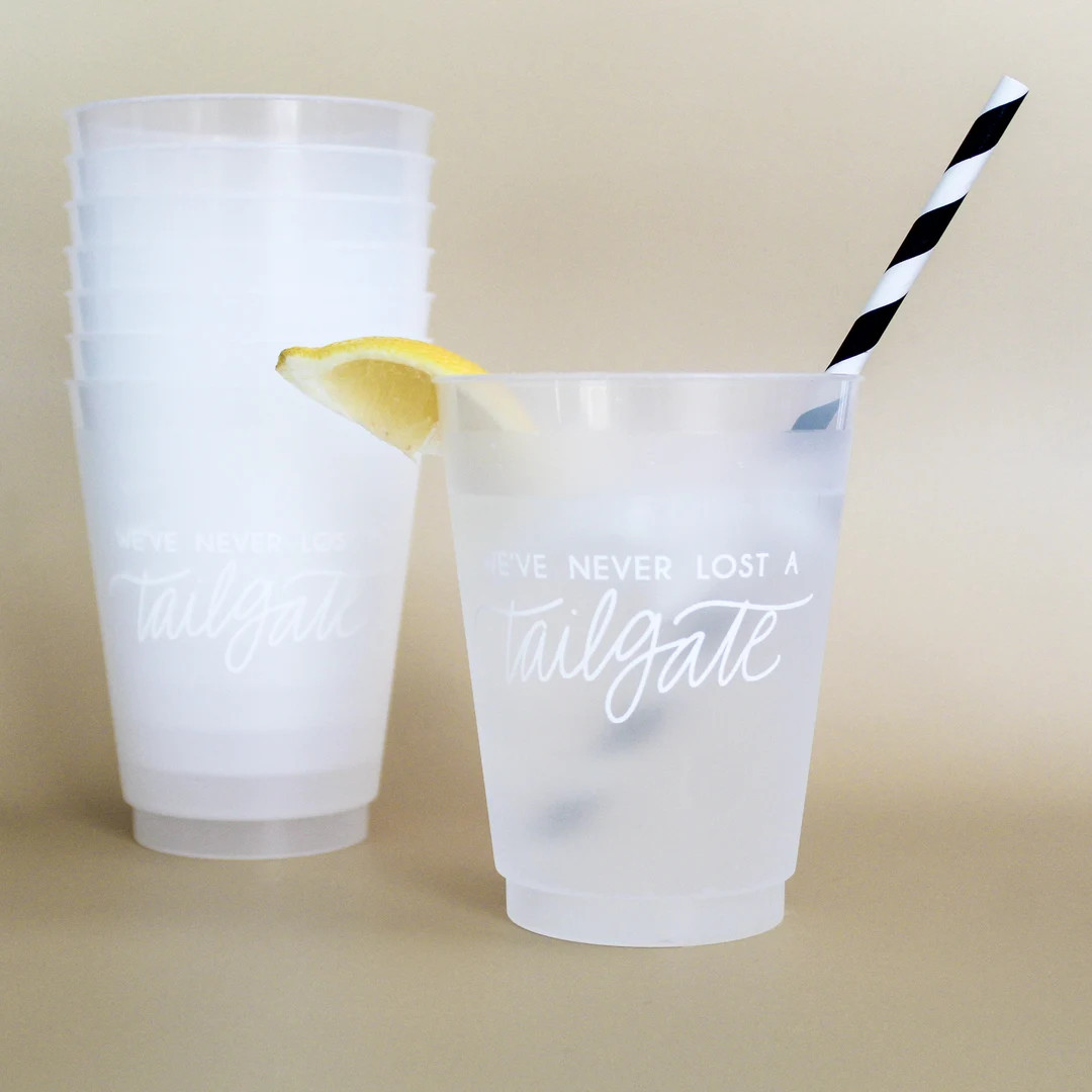 We've Never Lost A Tailgate WHITE Set of 8 16 Oz Frosted - Etsy | Etsy (US)