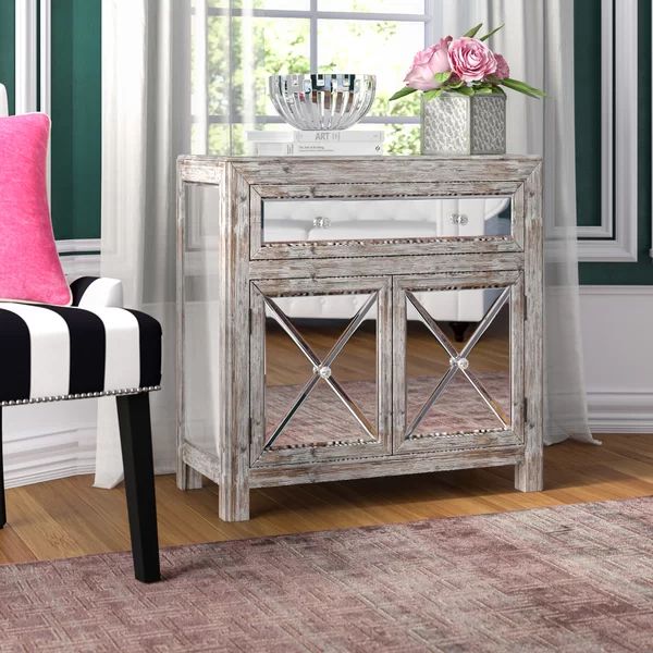 Iorund Peals Mirrored 2 Door Accent Cabinet | Wayfair North America