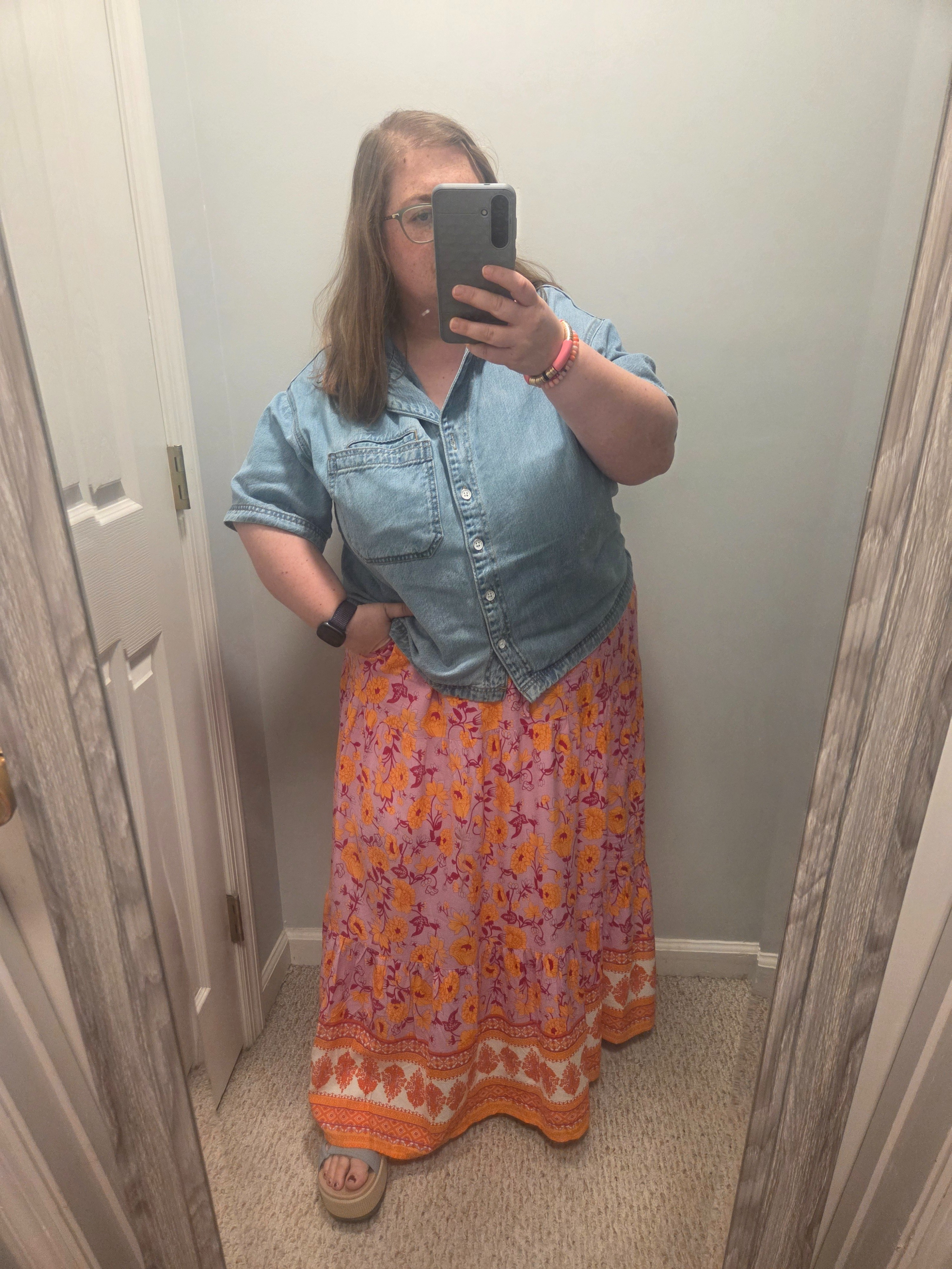 Today's teacher outfit of the day featuring this maxi skirt from Amazon and denim button down from Target.  Paired with my favorite sandals from Reef! Great for long days on your feet. 

#LTKMidsize #LTKPetite #LTKWorkwear