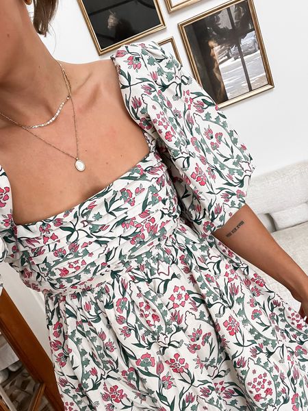 Floral for spring (and summer honestly). 🫶🏻 Wearing this in an xs - regular length! 

Comes in a few different colors & patterns! 🥰 Great quality, the detail on the top chest area is great! 

#LTKfindsunder100 #LTKtravel #LTKstyletip