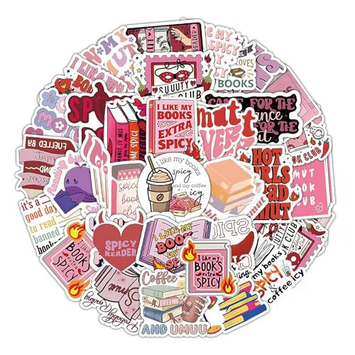 MiGelvsing 54 PCS Pink Bookish Stickers,Book Stickers for Kindle,Themed Vinyl Decals for Water Bottles, Laptops, Journals, and Scrapbooks - Durable, Waterproof, and Reusable | Amazon (US)