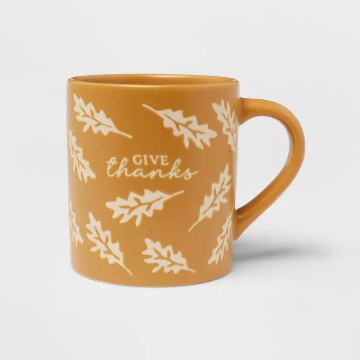 16oz Stoneware Give Thanks Mug - Threshold™ | Target