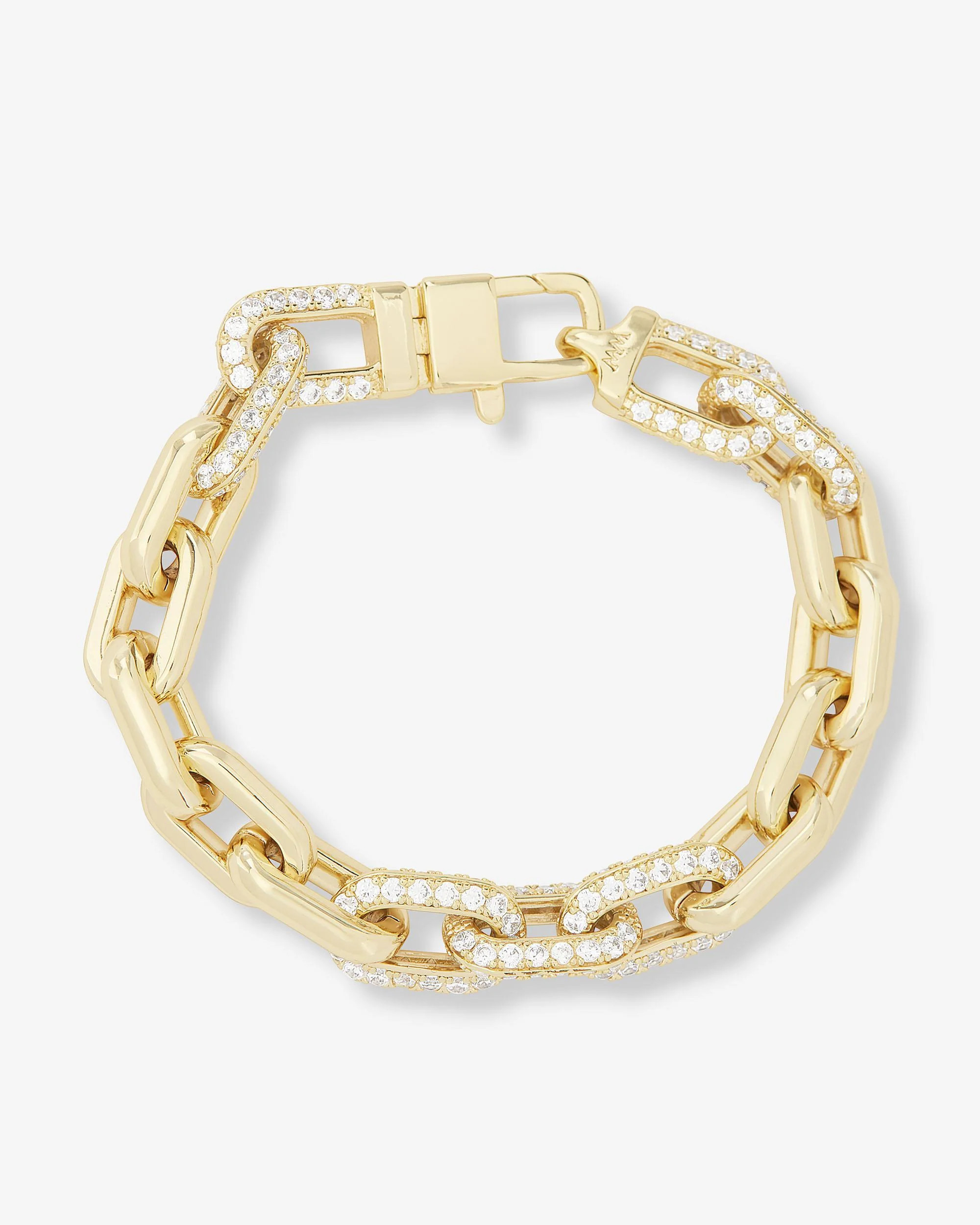 Frankie Pavé Chain Bracelet - Gold|White Diamondettes - 7.5 | Melinda Maria Jewelry