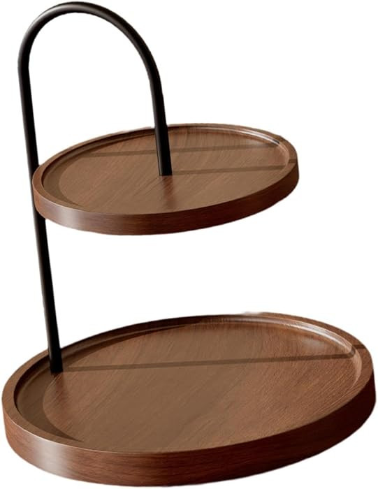ＫＬＫＣＭＳ Tiered Wooden Fruit Rack Round Dessert Display Wood 2 Tier Serving Tray Stand ... | Amazon (US)