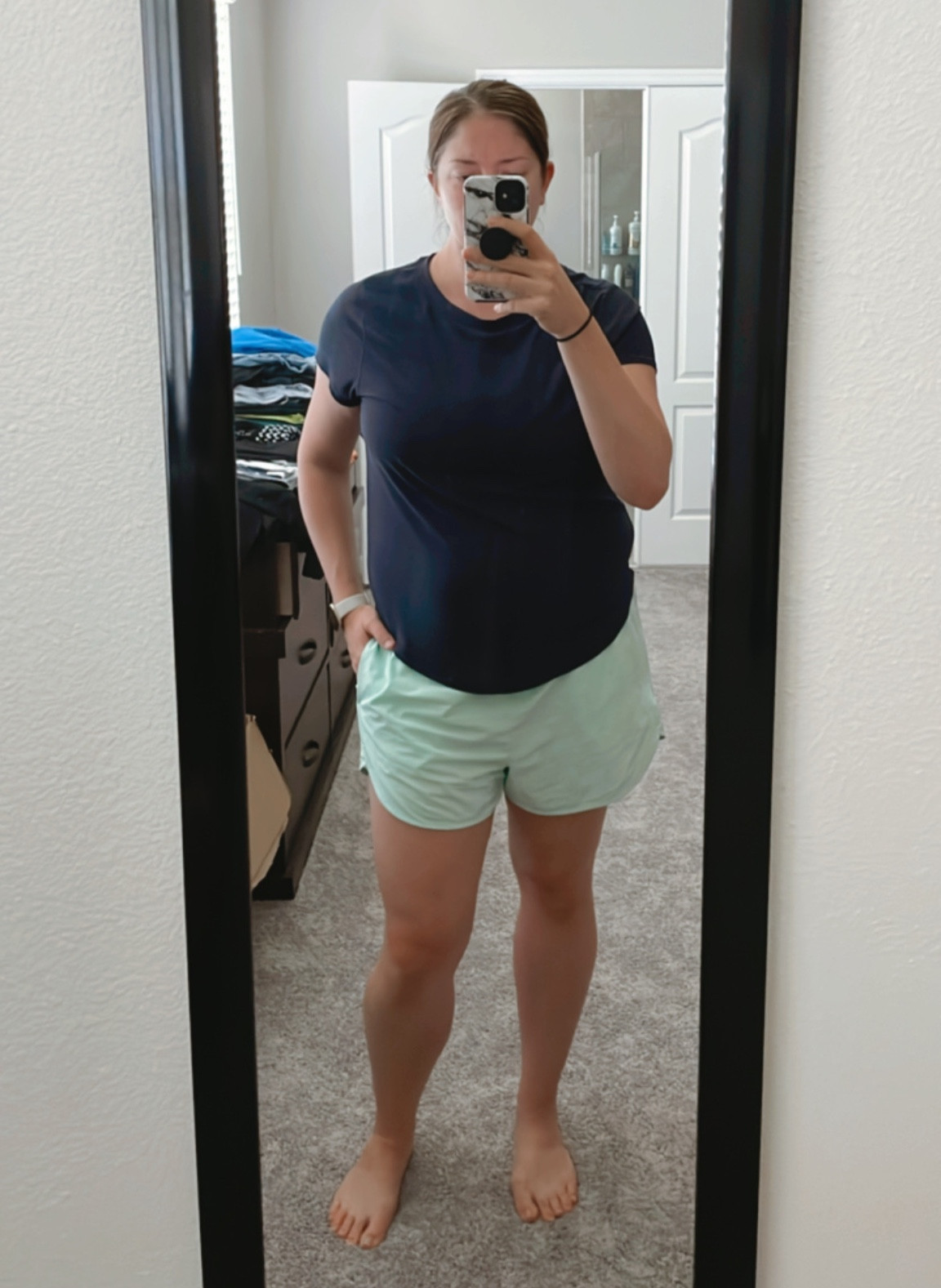 WOOTD. Top is Old Navy wearing a large tall and shorts are Target wearing a large. 

#LTKunder50 #LTKstyletip #LTKfitness