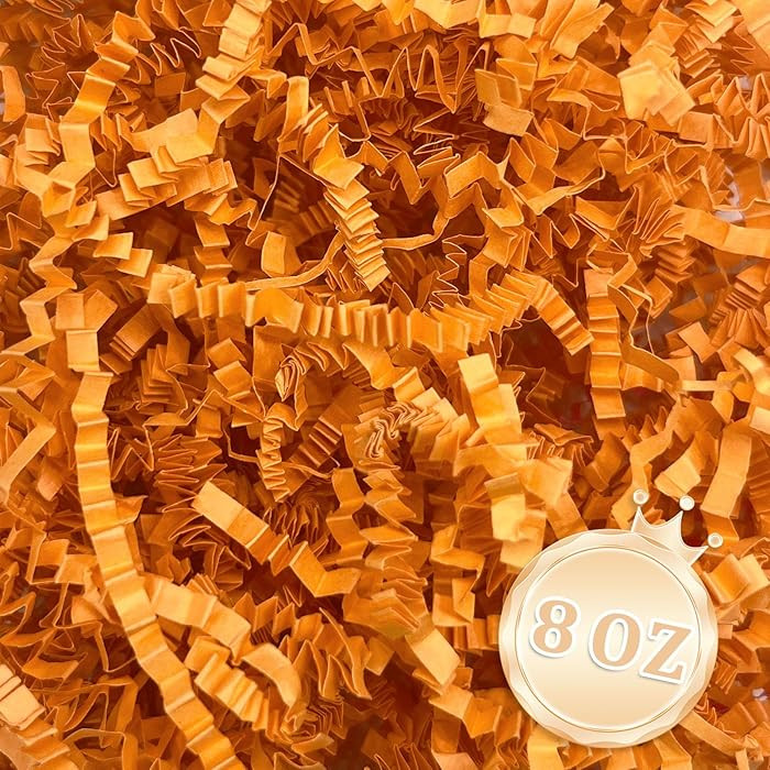 Zankubom 1/2LB Orange Crinkle Cut Paper Shred Filler Great for Gift Wrapping, Basket Fillers, Bir... | Amazon (US)