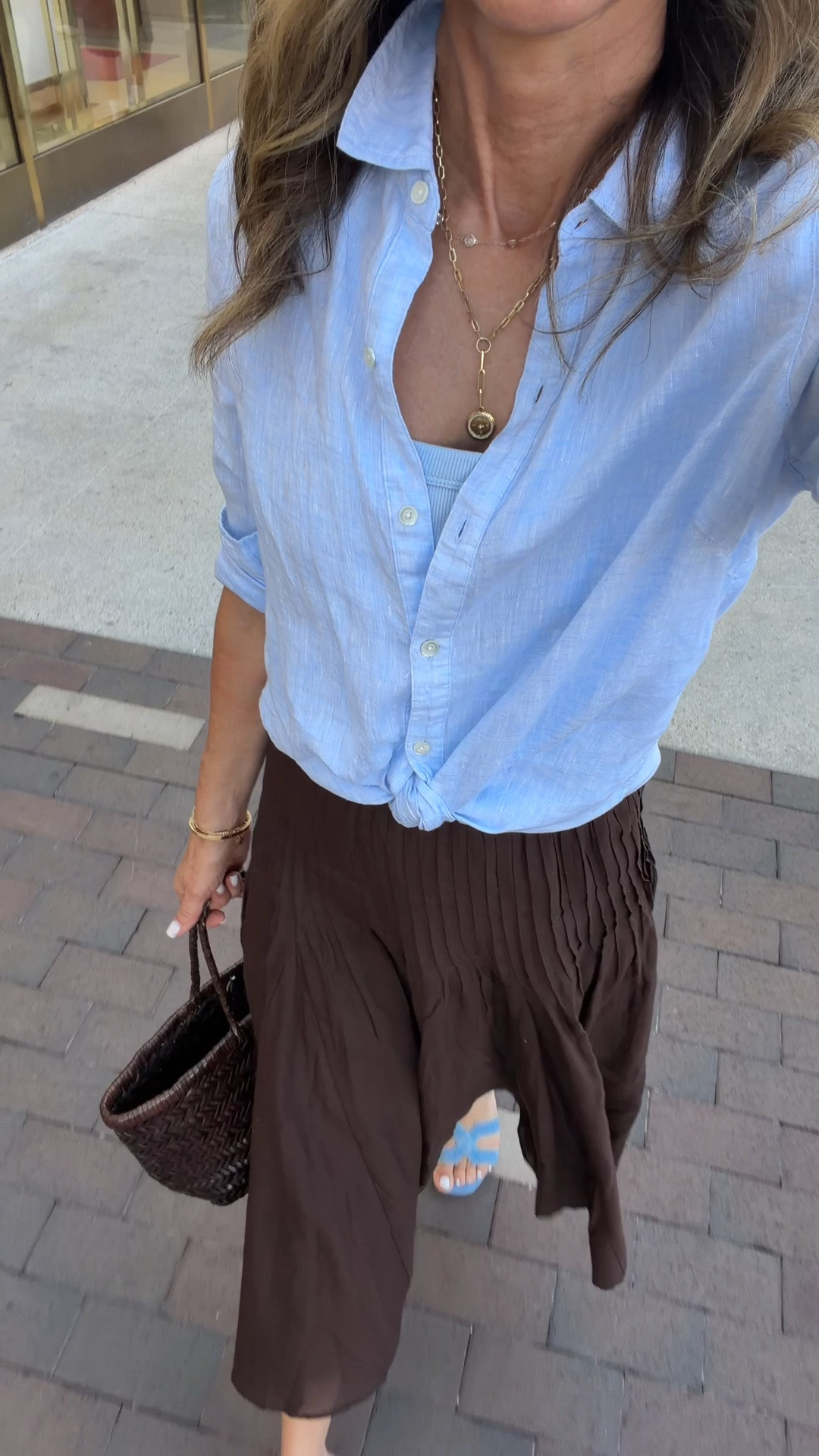 Brown skirt is TTS Thin, soft cotton! 
-Sale on some J.McLaughlin pieces!

#LTKootd