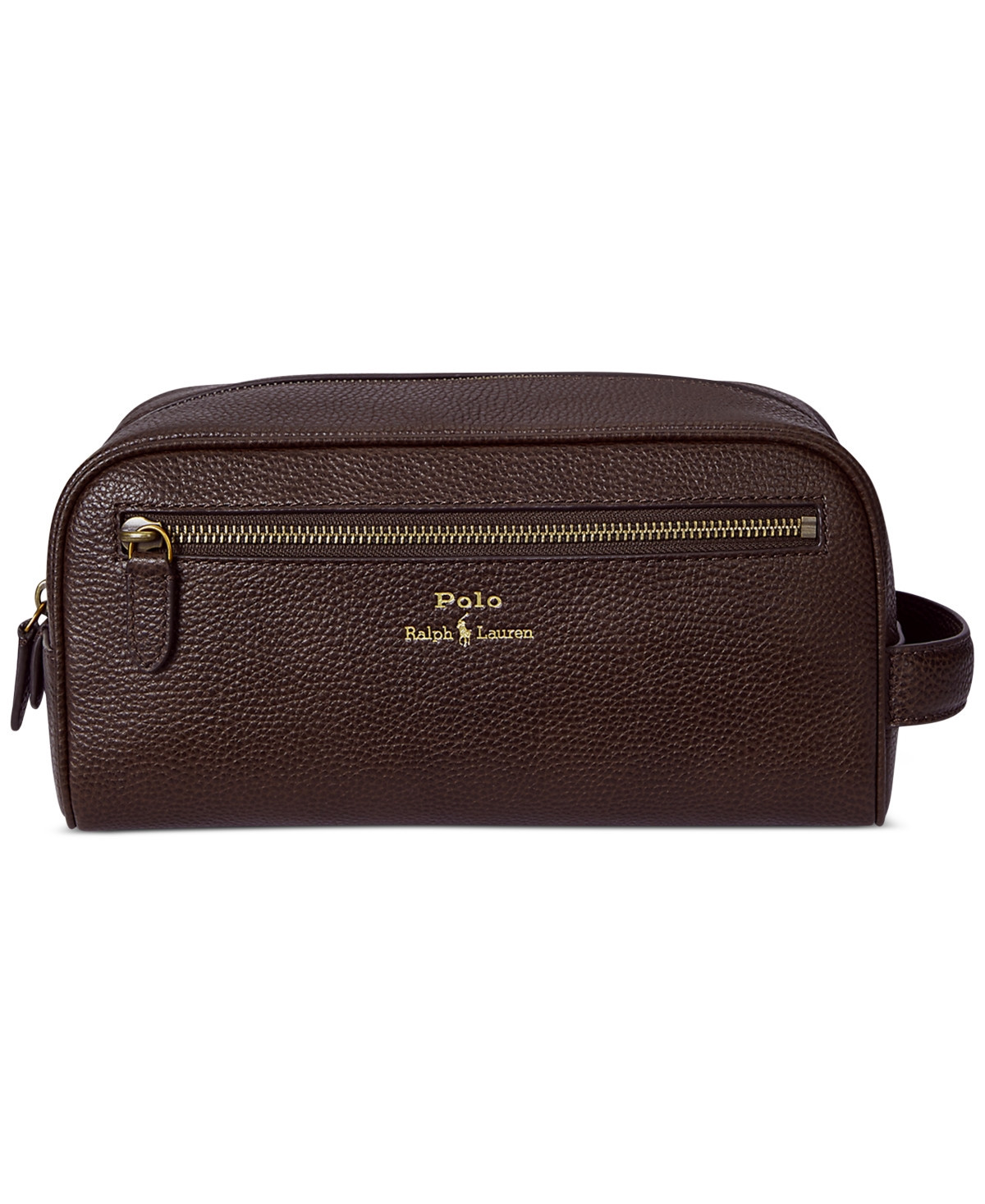 Polo Ralph Lauren Men's Pebbled Leather Travel Case - Dark Brown | Macy's