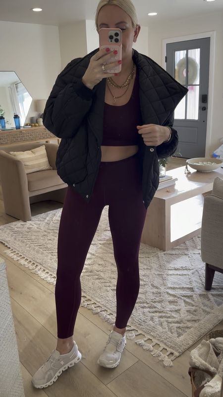Amazon jacket with my workout look. I’m wearing a small in the set and a medium in the jacket 

#LTKfindsunder100 #LTKstyletip #LTKfindsunder50