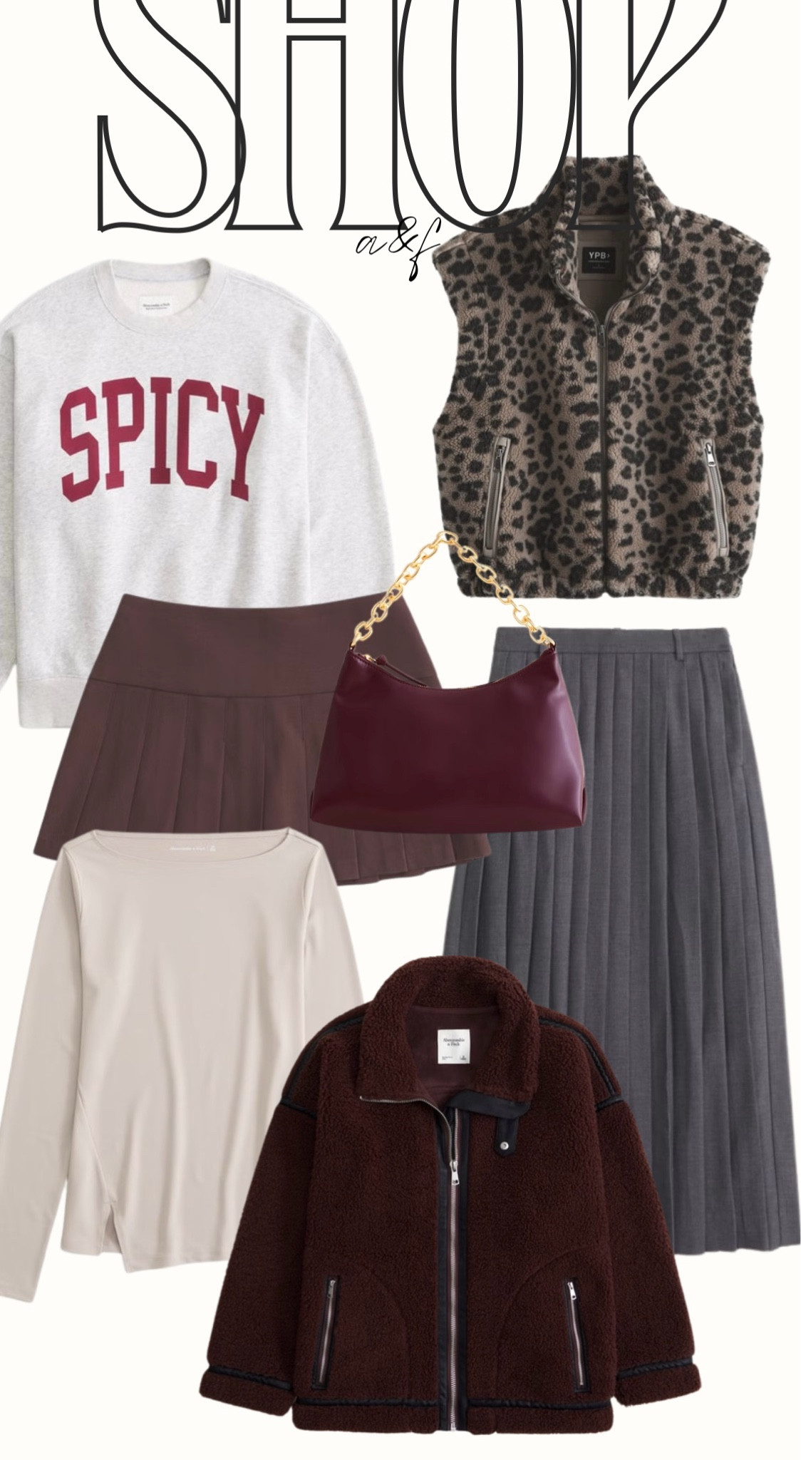 Abercrombie, fall outfit, mini skirt, leopard print, sweatshirt, maxi skirt, shoulder bag 

#LTKFindsUnder100 #LTKFallSale