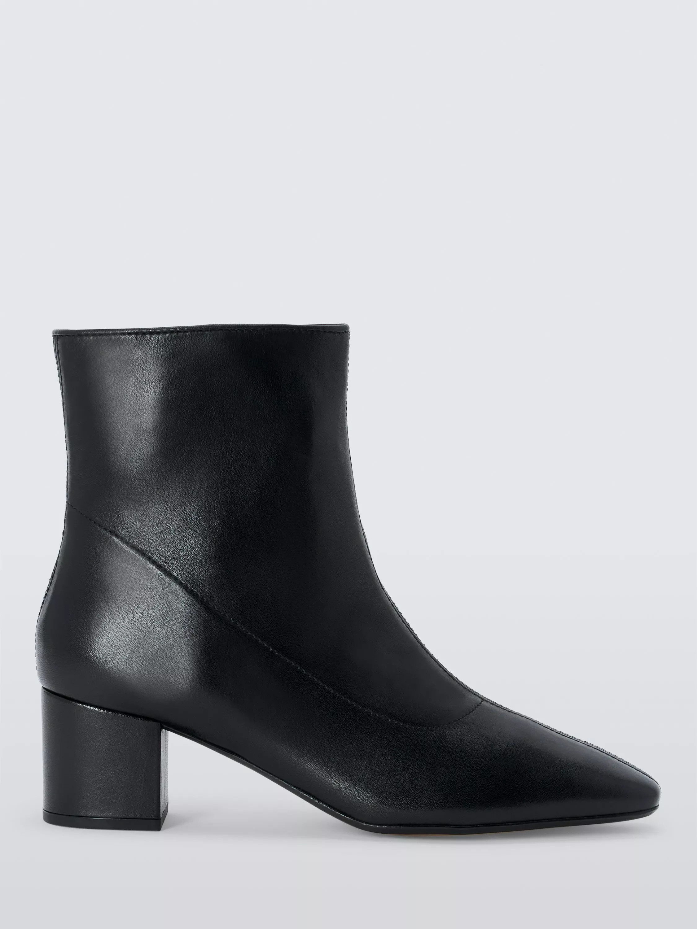 John Lewis Olive Leather Block Heel Ankle Boots | John Lewis (UK)
