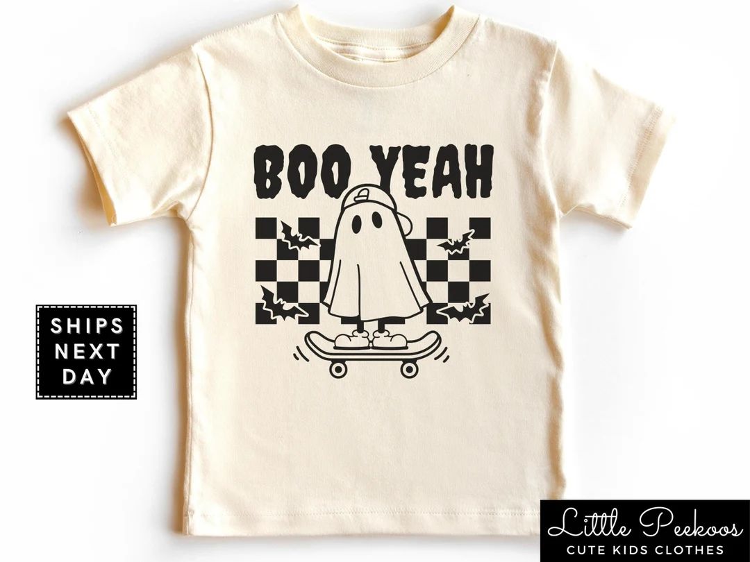 BOO YEAH Toddler Shirt Halloween Retro Kids Shirt Funny - Etsy | Etsy (US)