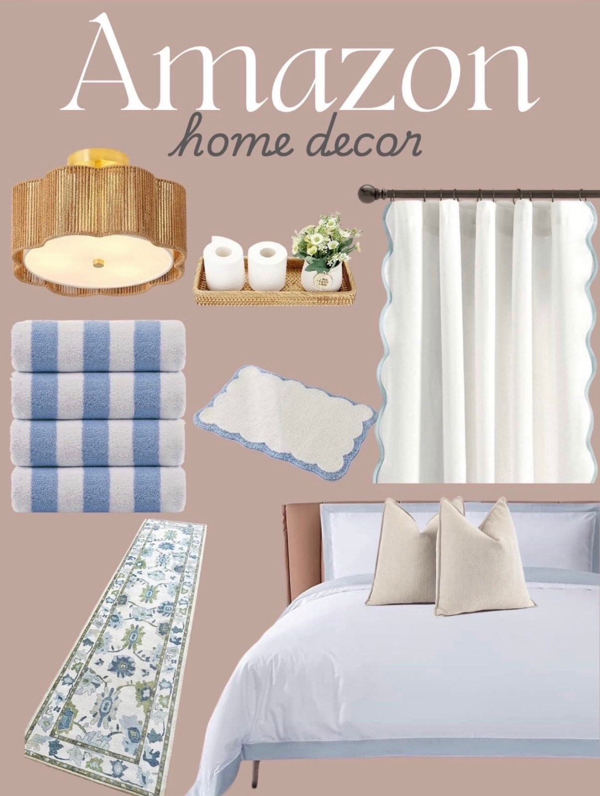 Serena and Lily inspired home decor from Amazon! 

Coastal, home decor, coastal home decor, wicker, light blue, living room, dining room, bedroom, throw pillow, scalloped rug, amazon home decor 
##homedecor#LTKFindsUnder100

#LTKSeasonal #LTKHome