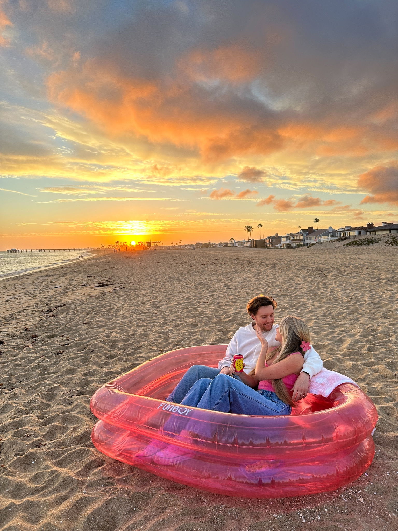 Clear Orange Beach Tote - FUNBOY