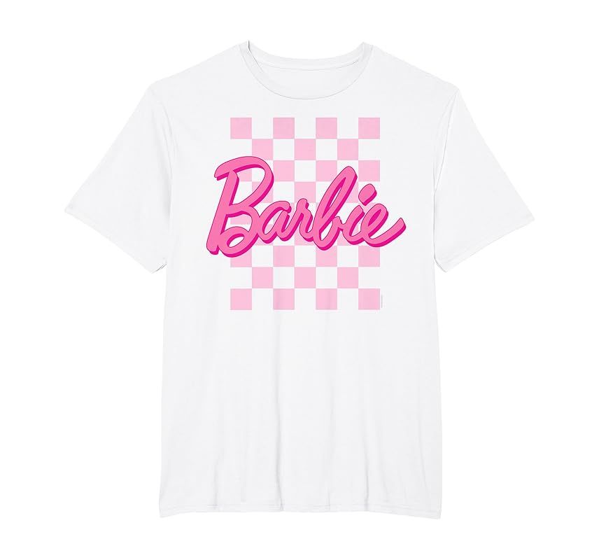 Barbie - Barbie Logo Checkered Background T-Shirt | Amazon (US)