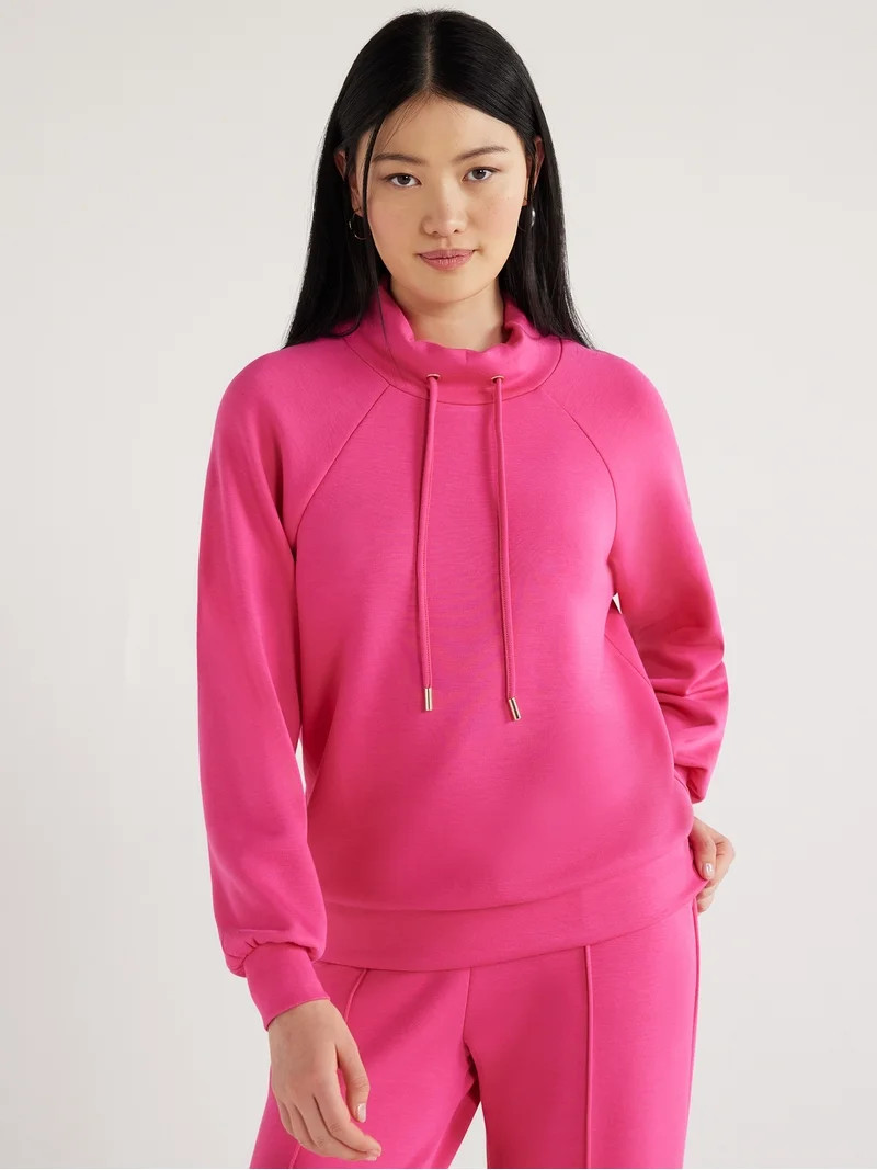 Scoop Women's and Women’s Plus Ultimate ScubaKnit Funnel Neck Sweatshirt, Sizes XS-4X | Walmart (US)