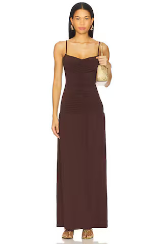 WeWoreWhat Ruched Front Scoop Maxi Dress in Chestnut from Revolve.com | Revolve Clothing (Global)