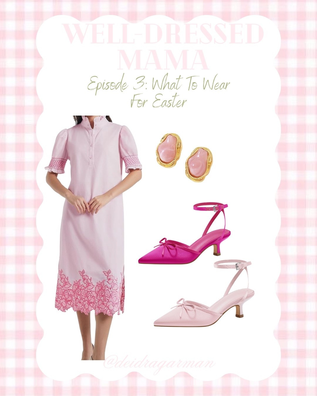 Episode 4 of The Well Dressed Mama Series🌷🦢 

Sorry to leave y’all hanging! We’ve  been traveling all day, but here’s what I’m wearing for Easter Sunday this year. The pinks and floral details are giving all the spring vibes 
Now I need your help… which shoe should I go with?! 💕  
The bold pink or the soft blush?

One of the perks of living in Texas is I can have either pair on my doorstep by tomorrow morning 😆 

Easter Sunday, grandmillennial mom, classic, springtime 

#LTKmomlife #LTKootd #LTKgrwm