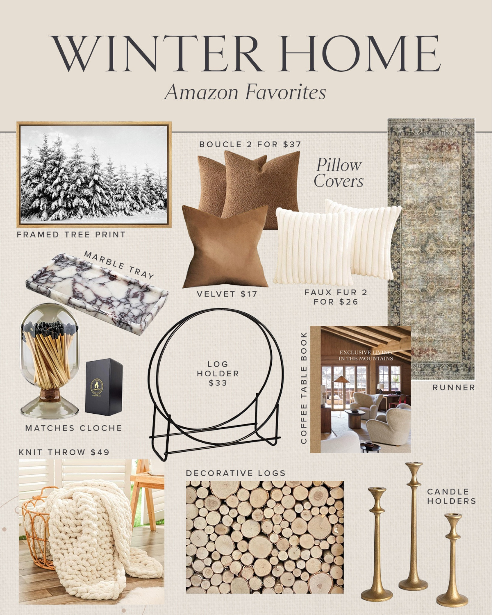 AMAZON \ cozy winter home decor favorites!

Living room
Kitchen
Bedroom
Rug
Pillows 

#LTKSeasonal #LTKFindsUnder100 #LTKHome