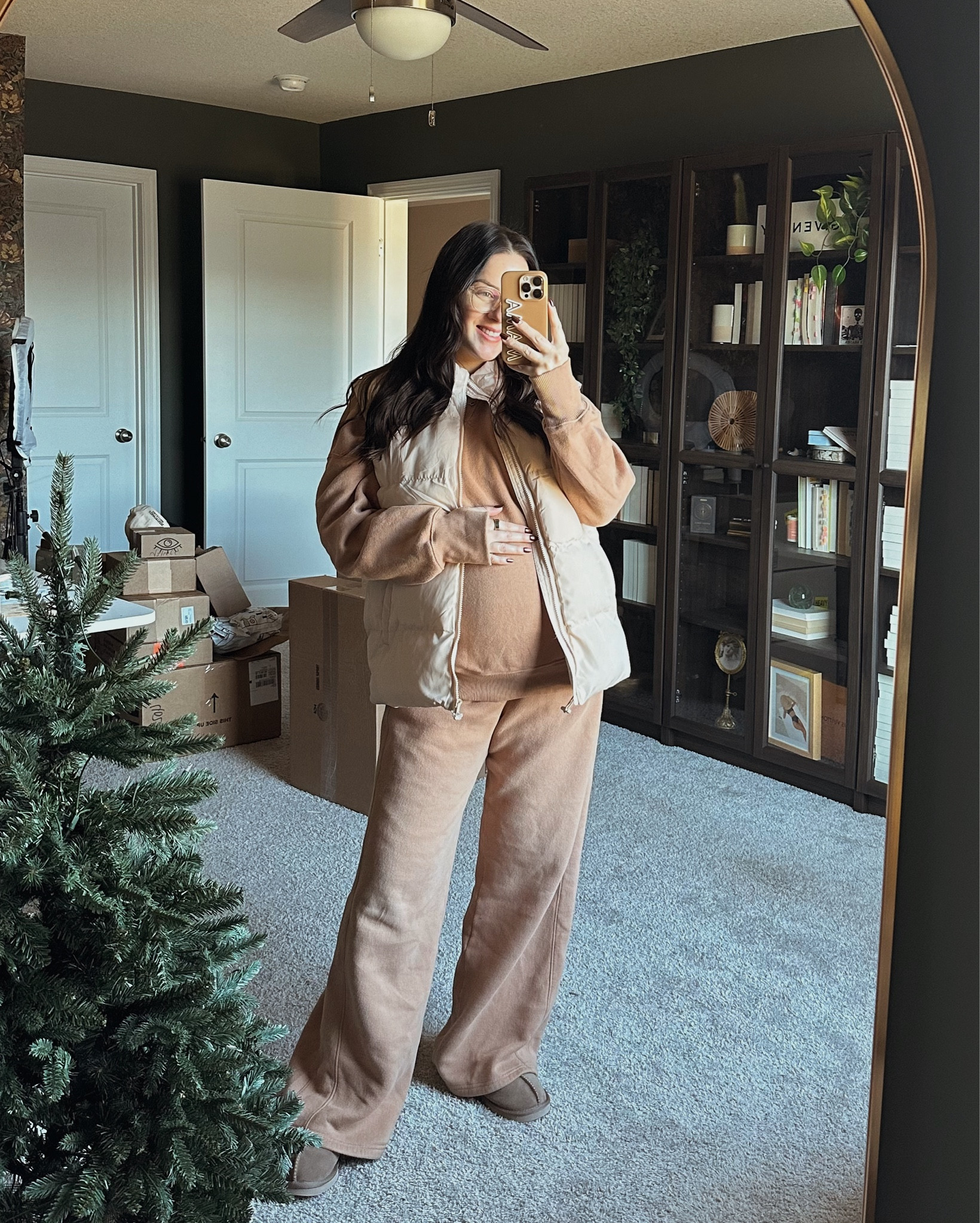 Cozy lounge set and puffer vest for winter are bump friendly and would make the perfect gift for her! Wearing M in set, s vest, slippers are tts 

#LTKGiftGuide #LTKBump #LTKSeasonal