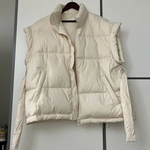 Frankie Shop puffer vest, cream color, size S but fits oversized | Poshmark