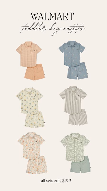 Walmart toddler boy sets for summer only $15 and so many colors. Sizes 12m and up

Baby boy, toddler boy, baby clothes 

#LTKbaby #LTKSeasonal #LTKkids