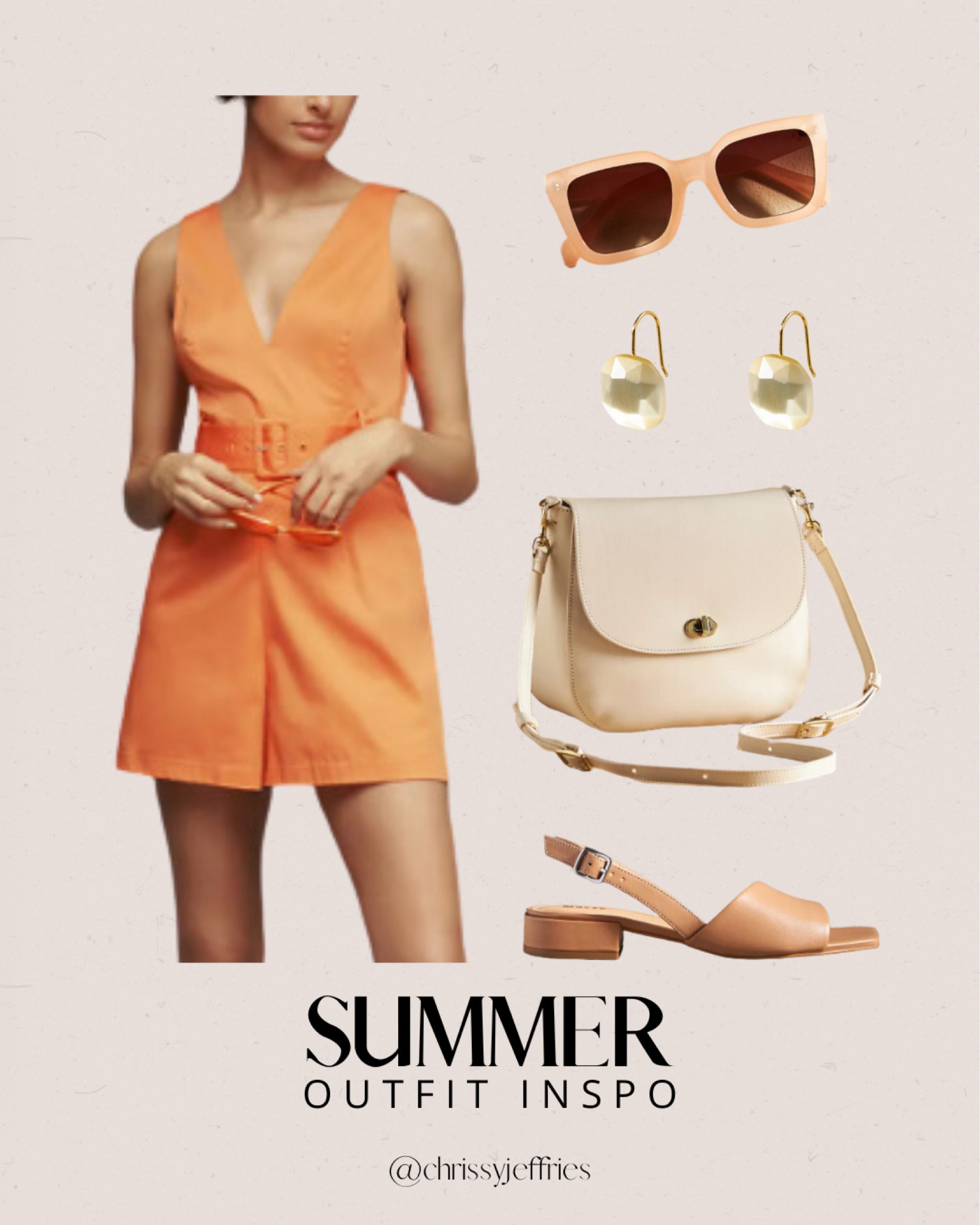Elevate your summer style with this vibrant orange romper paired with trendy accessories. The bold color and sleek design make it a standout piece for any summer occasion. Complete the look with chic sunglasses, statement earrings, a versatile handbag, and comfortable sandals for a playful yet sophisticated ensemble. 

#SummerStyle #OrangeRomper #ChicSummerOutfit #TrendyAccessories #PlayfulLook

#LTKtravel #LTKsummer