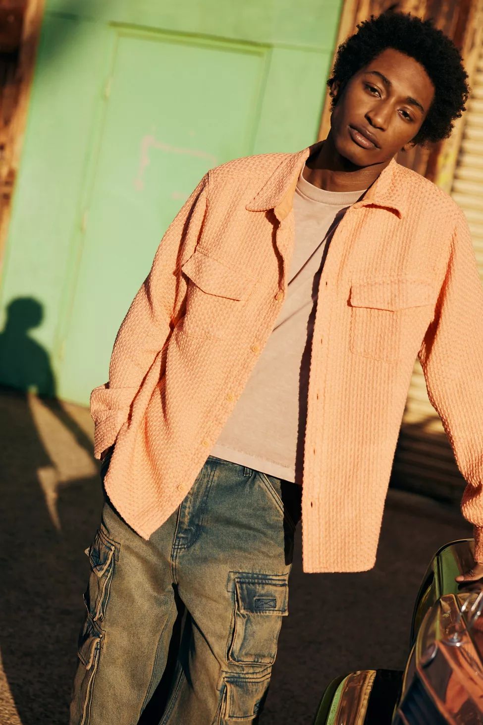 BDG Solid Textured Overshirt | Urban Outfitters (US and RoW)