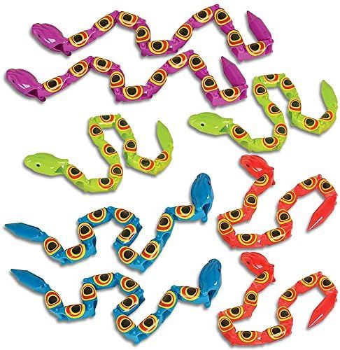 ArtCreativity Jointed Snake Toys Set of 12 - 15 Inch Long Plastic Snakes with Joining Pieces - Gr... | Amazon (US)
