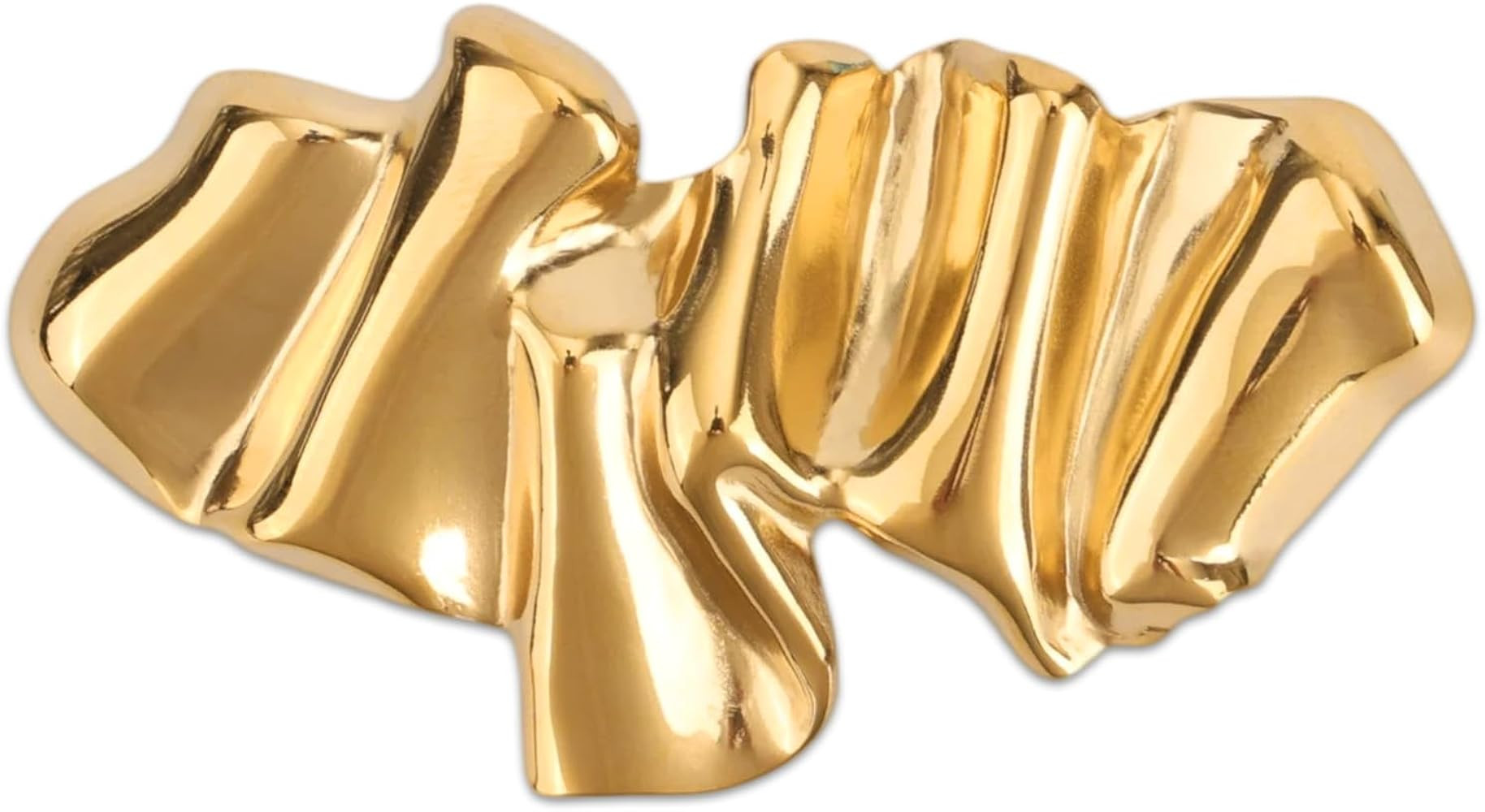 Gold Irregular Geometric Brooch Pin for Women, Pleated Abstract Statement Broach Gift Fashion Lap... | Amazon (UK)