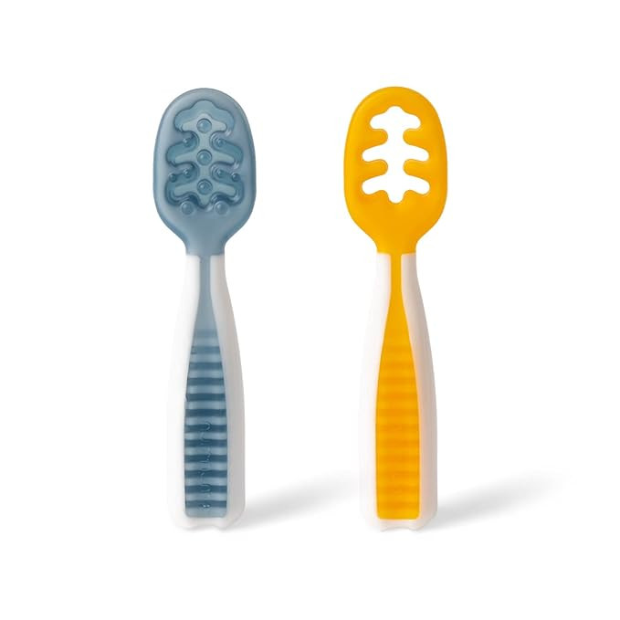NumNum Pre-Spoon GOOtensils | Baby Spoon Set (Stage 1 + Stage 2) | BPA Free Silicone Self Feeding... | Amazon (US)