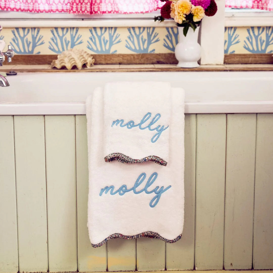 Scallop Hand Towels piped with Liberty | Weezie | Weezie Towels