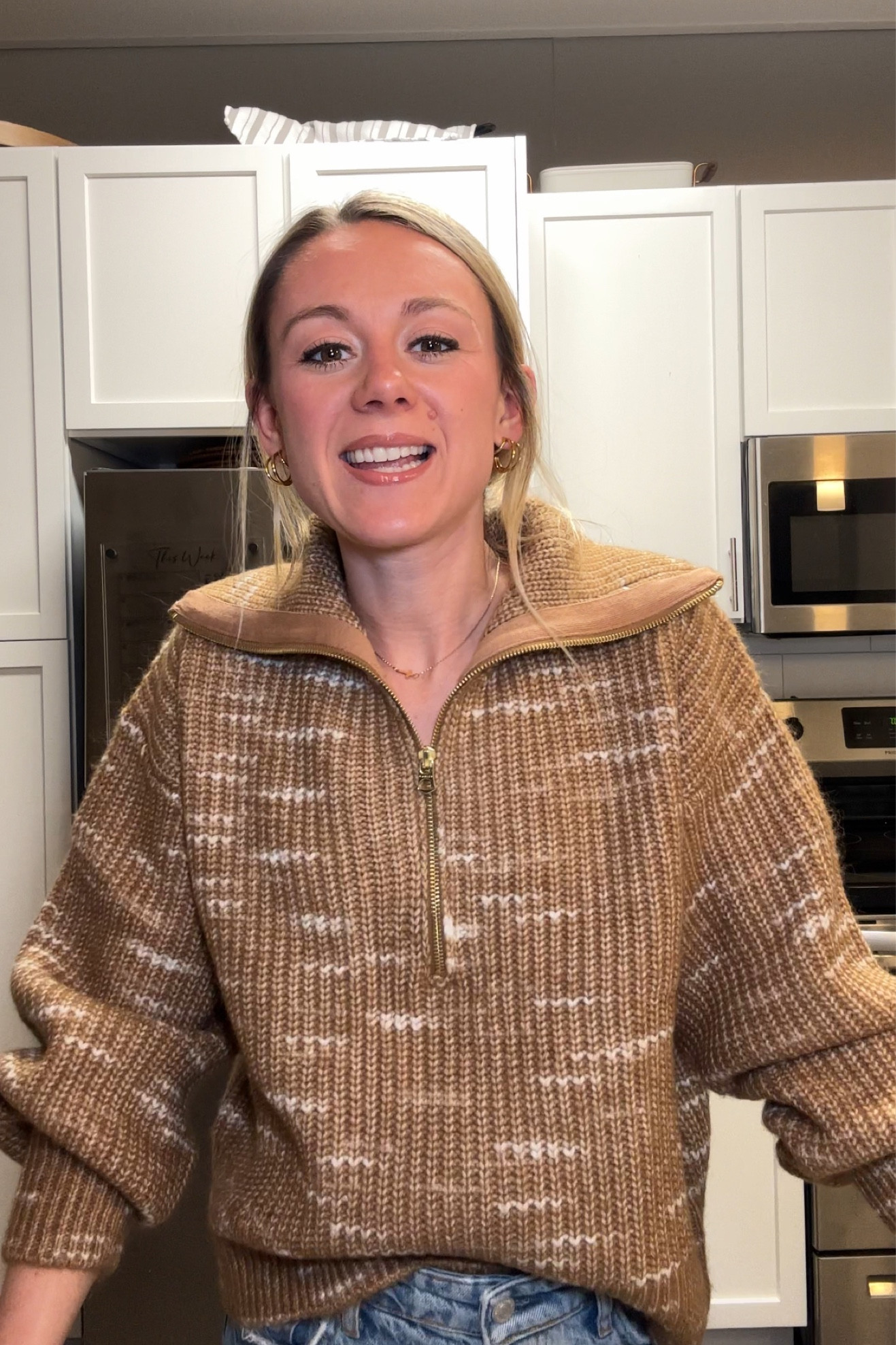 Size small in sweater!