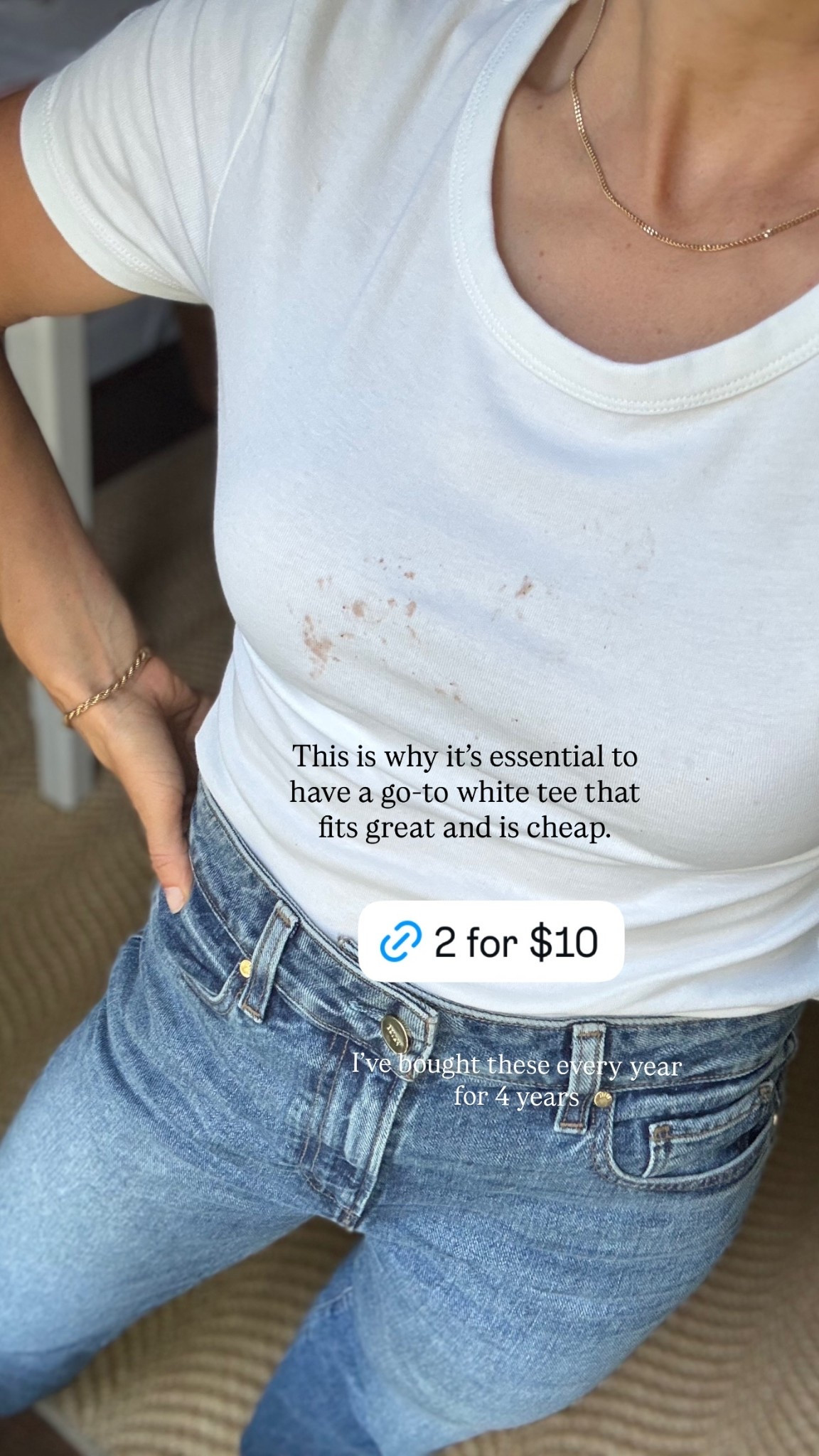 I’ve bought these every year for 4 years  This is why it’s essential to have a go-to white tee that fits great and is cheap.