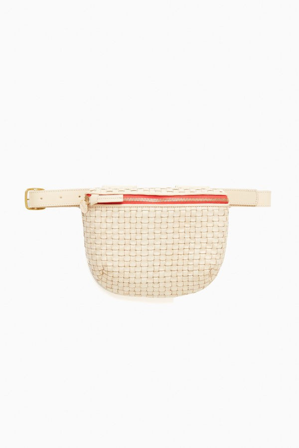 Cream Woven Checker Fanny Pack | Tuckernuck (US)