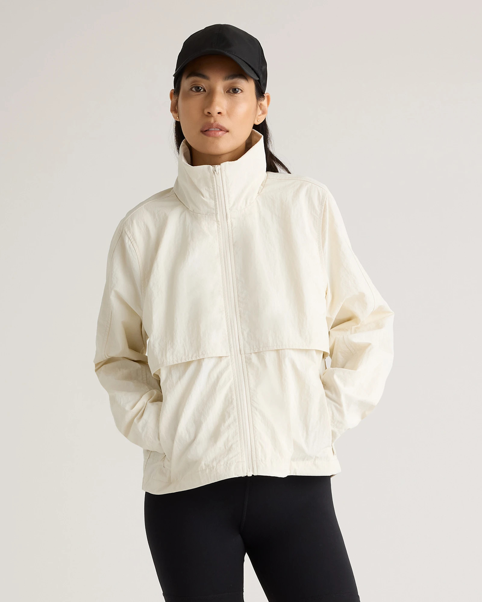 Quince | Women's Water Repellent Windbreaker Jacket in Praline, Size Large, Nylon | Quince