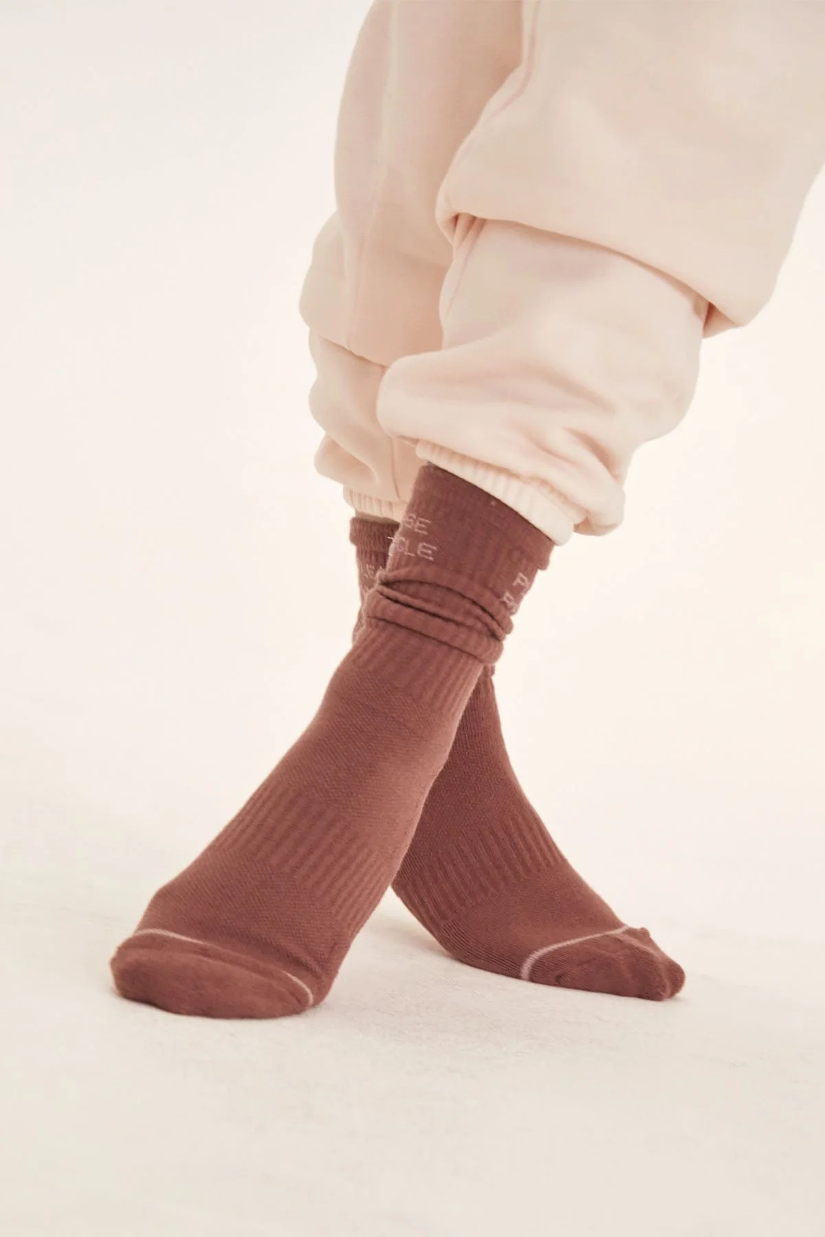 Mocha Please Recycle Crew Sock | Girlfriend Collective