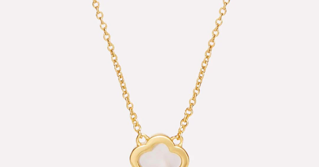 Mother of Pearl Inlay Flower Pendant - Saya | Ana Luisa