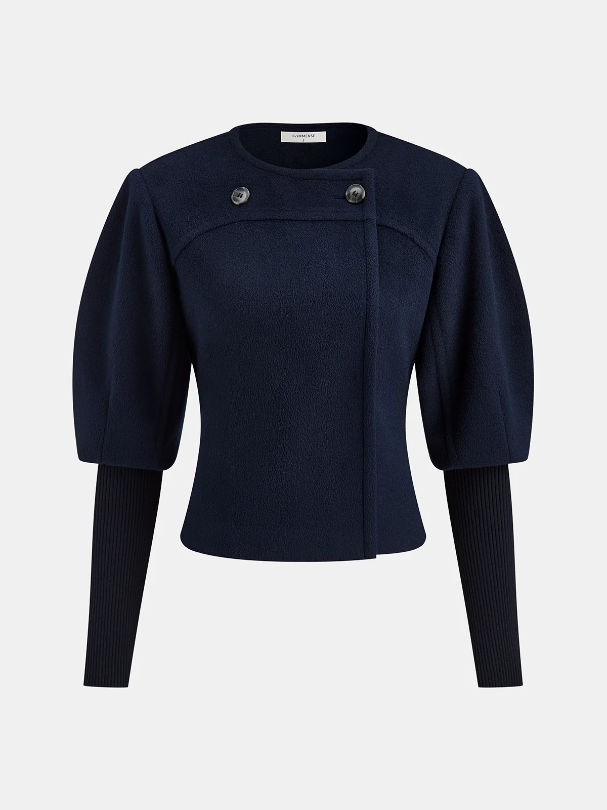 Leg-Of-Mutton Sleeve Tweed Jacket | Commense