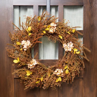 32" Brown Fall Grass Autumn Harvest Artificial Wreath - Unlit | Wayfair North America