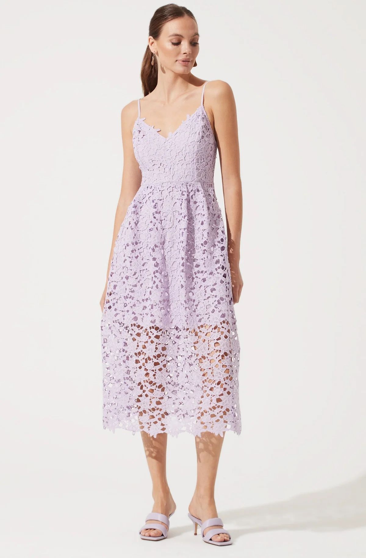 Lace A Line Midi Dress | ASTR The Label (US)