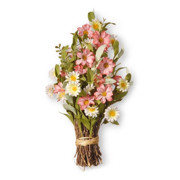 Artificial Spring Floral Bouquet Pink 16" - National Tree Company | Target
