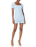 Speechless Women's Short Puff Sleeve Knit Eyelet Dress, Sky Blue, X-Large | Amazon (US)