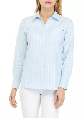 Crown & Ivy™ Women's Long Sleeve Oxford Button Down Shirt | Belk