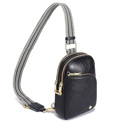 INICAT RFID Blocking Sling Bag, Anti Theft Crossbody Bag for Women Compact Travel Purses Vegan Leather(Black) | Amazon (US)
