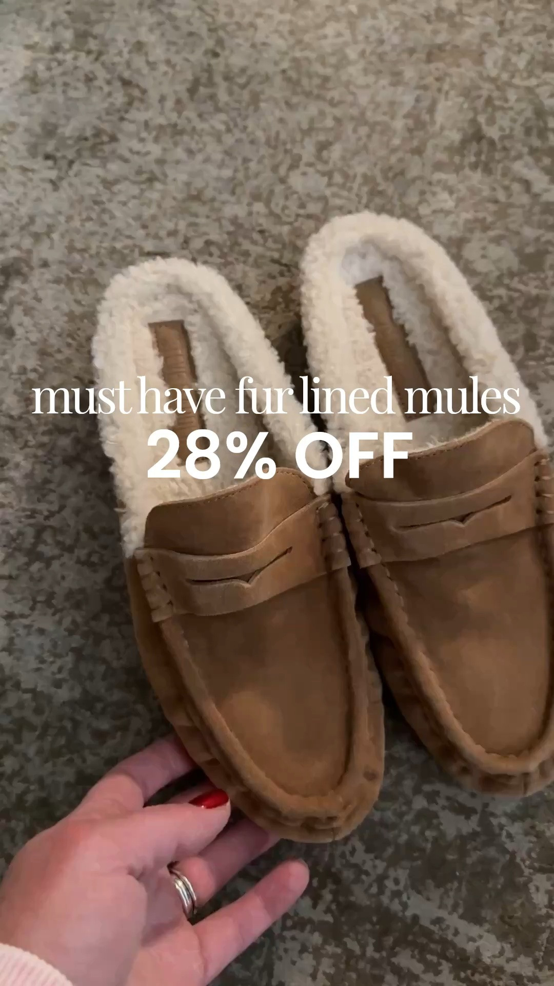 Designer look for less!! Super cute and cozy Sherpa lined mules! On sale 18% off / $89.98 • extra 10% off with code: GOLDEN

These run big so if between sizes, go down.
@DSW

#LTKSaleAlert #LTKOver40 #LTKMidsize