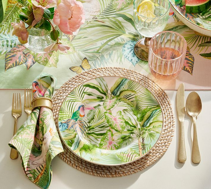 Cynthia Rowley Tropical Toucan Stoneware Dinner Plates - Set of 4 | Pottery Barn (US)
