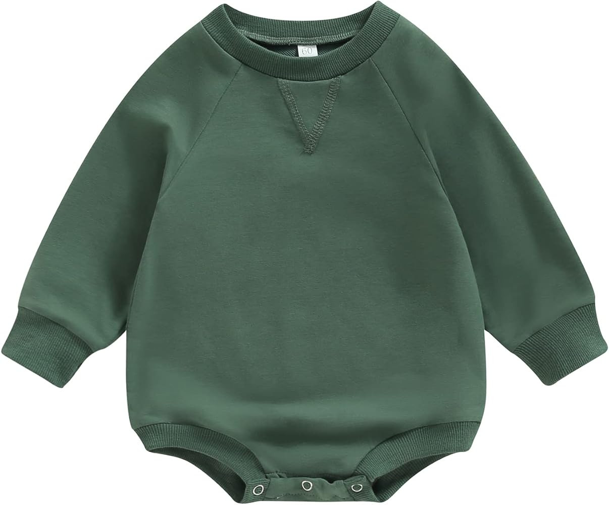 Engofs Newborn Baby Girl Boy Sweatshirt Romper Long Sleeve 0 3 6 12 18 Months Fall Winter Clothes | Amazon (US)