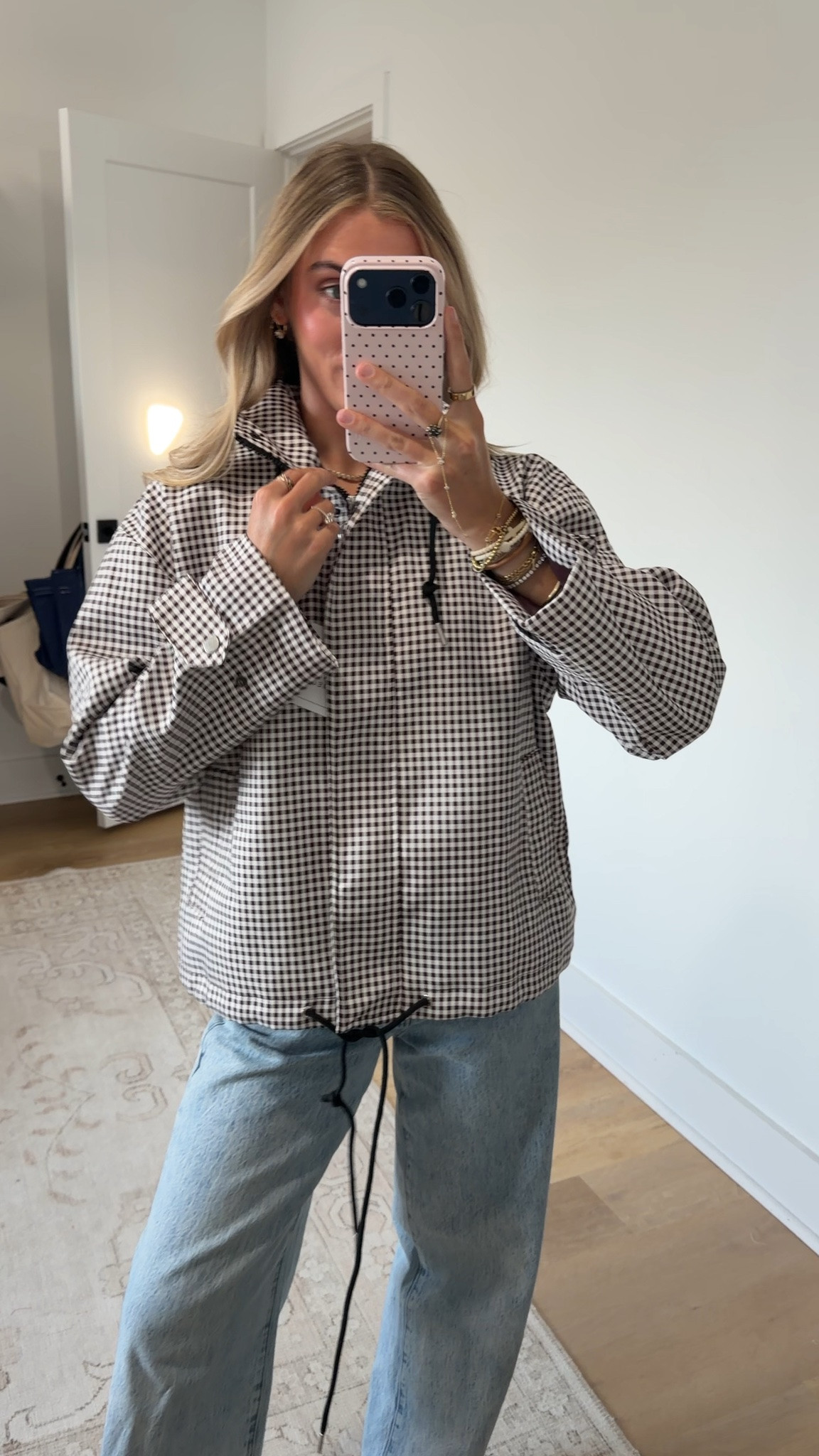 Amazon size small Esmeling Women Gingham Zipper Bomber Jacket Stand Collar Long Sleeve Jacket Cropped Outwear with Pockets

#LTKootd #LTKSaleAlert #LTKSeasonal